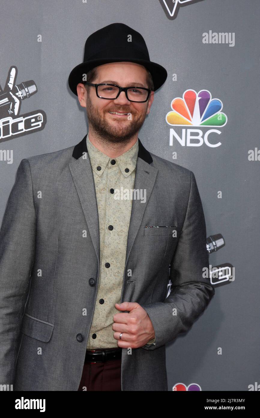 LOS ANGELES - APR 15:  Josh Kaufman at the NBC's "The Voice" Season 6 Top 12 Red Carpet Event  at Universal City Walk on April 15, 2014 in Los Angeles, CA Stock Photo