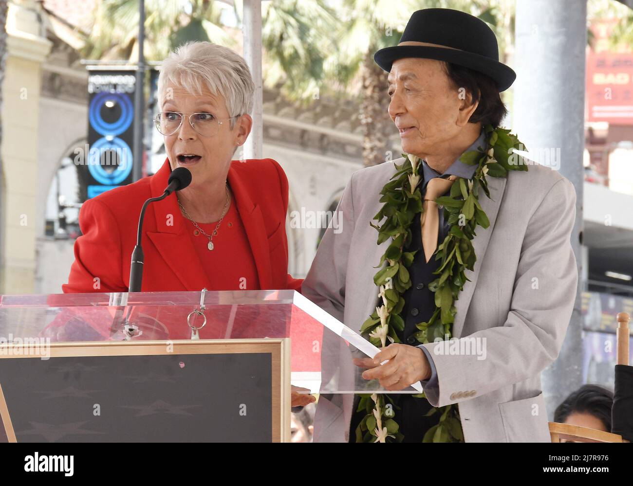 California, USA, May 10, 2022.(LR) Jamie Lee Curtis and James Hong at
