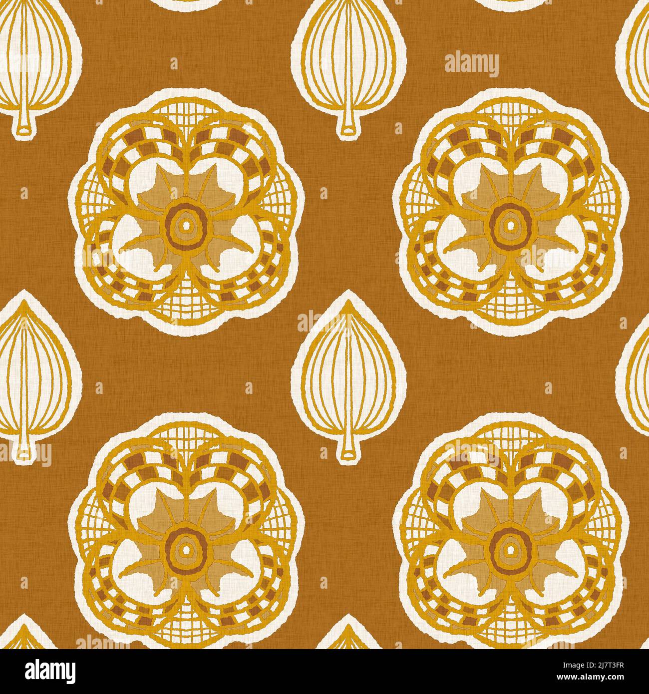 2tone Pattern Gender neutral flower seamless raster background. Simple whimsical 2 ...
