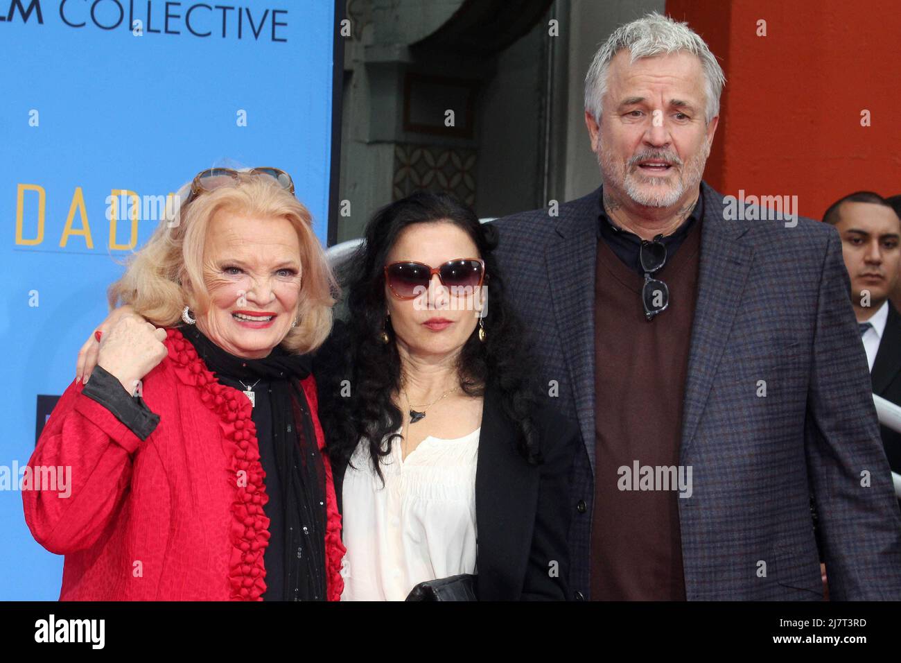 LOS ANGELES - DEC 5:  Gena Rowlands, Alexandra Cassavetes, Nick Cassavetes at the Gena Rowlands Hand and Foot Print Ceremony at the TCL Chinese Theater on December 5, 2014 in Los Angeles, CA Stock Photo
