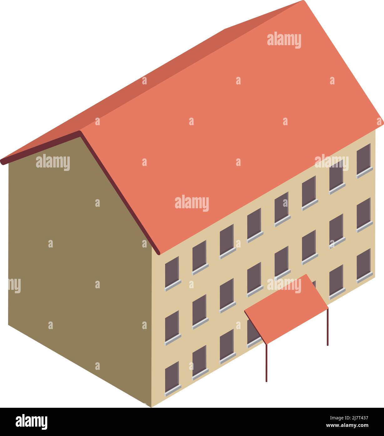 beige isometric building facade icon Stock Vector Image & Art - Alamy