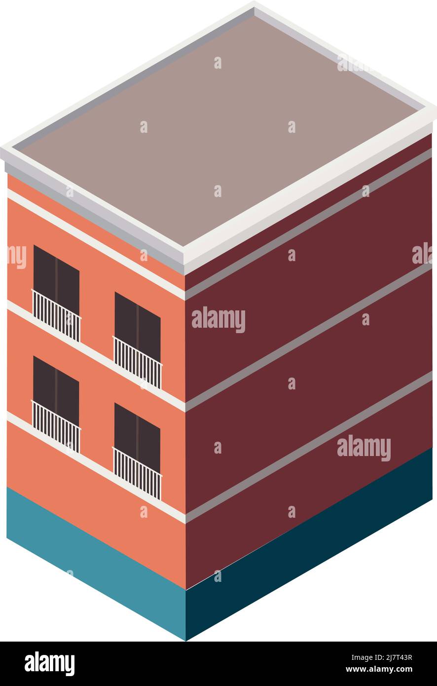 isometric building orange color icon Stock Vector Image & Art - Alamy