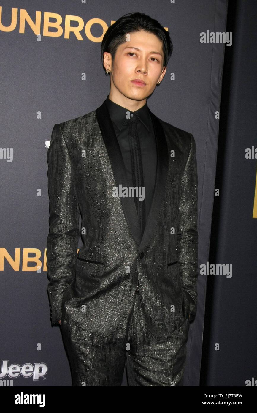 LOS ANGELES - DEC 15:  Takamasa Ishihara, Miyavi at the 'Unbroken' - Los Angeles Premiere at the Dolby Theater on December 15, 2014 in Los Angeles, CA Stock Photo