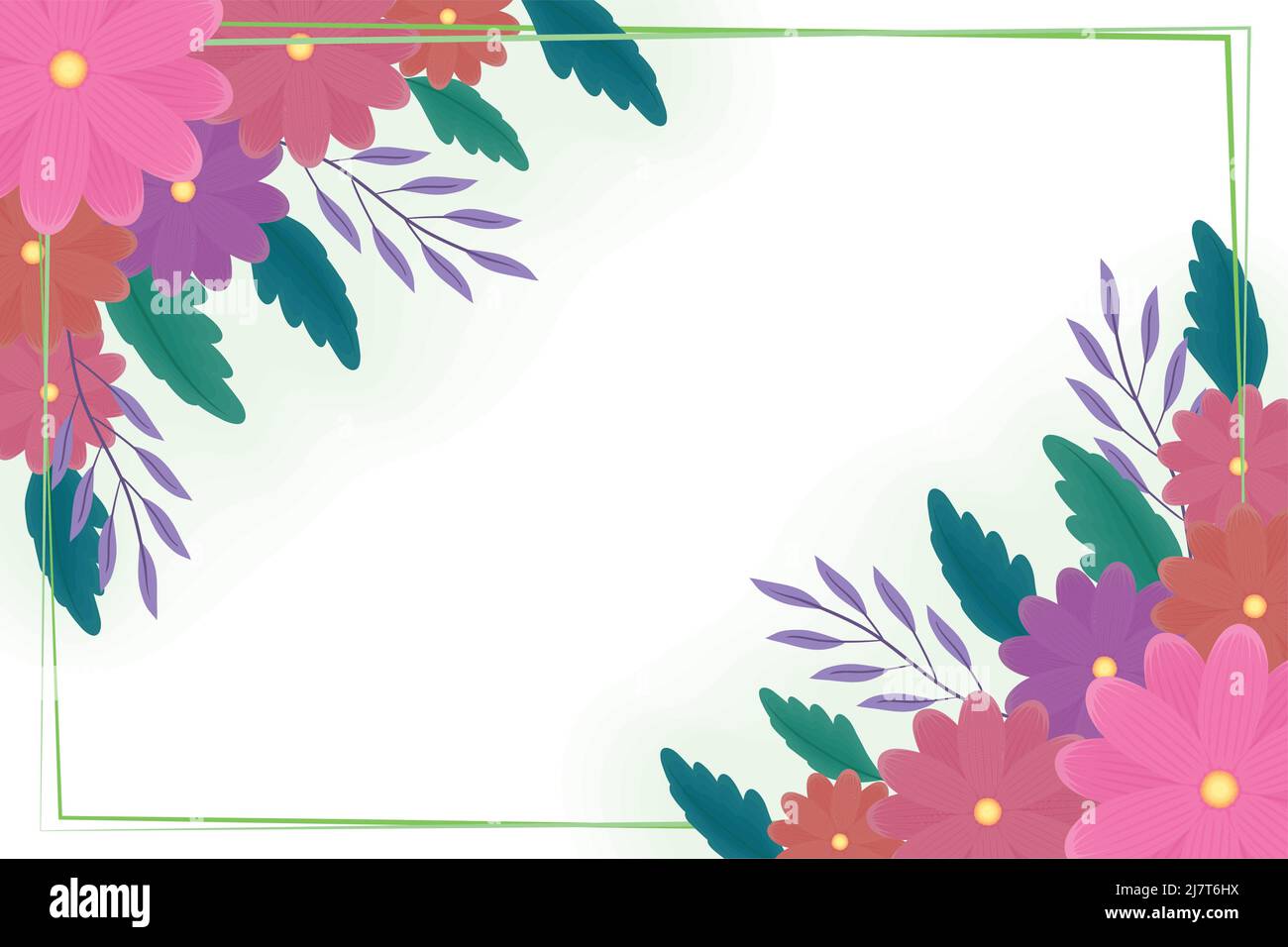flowers in square frame scene Stock Vector Image & Art - Alamy