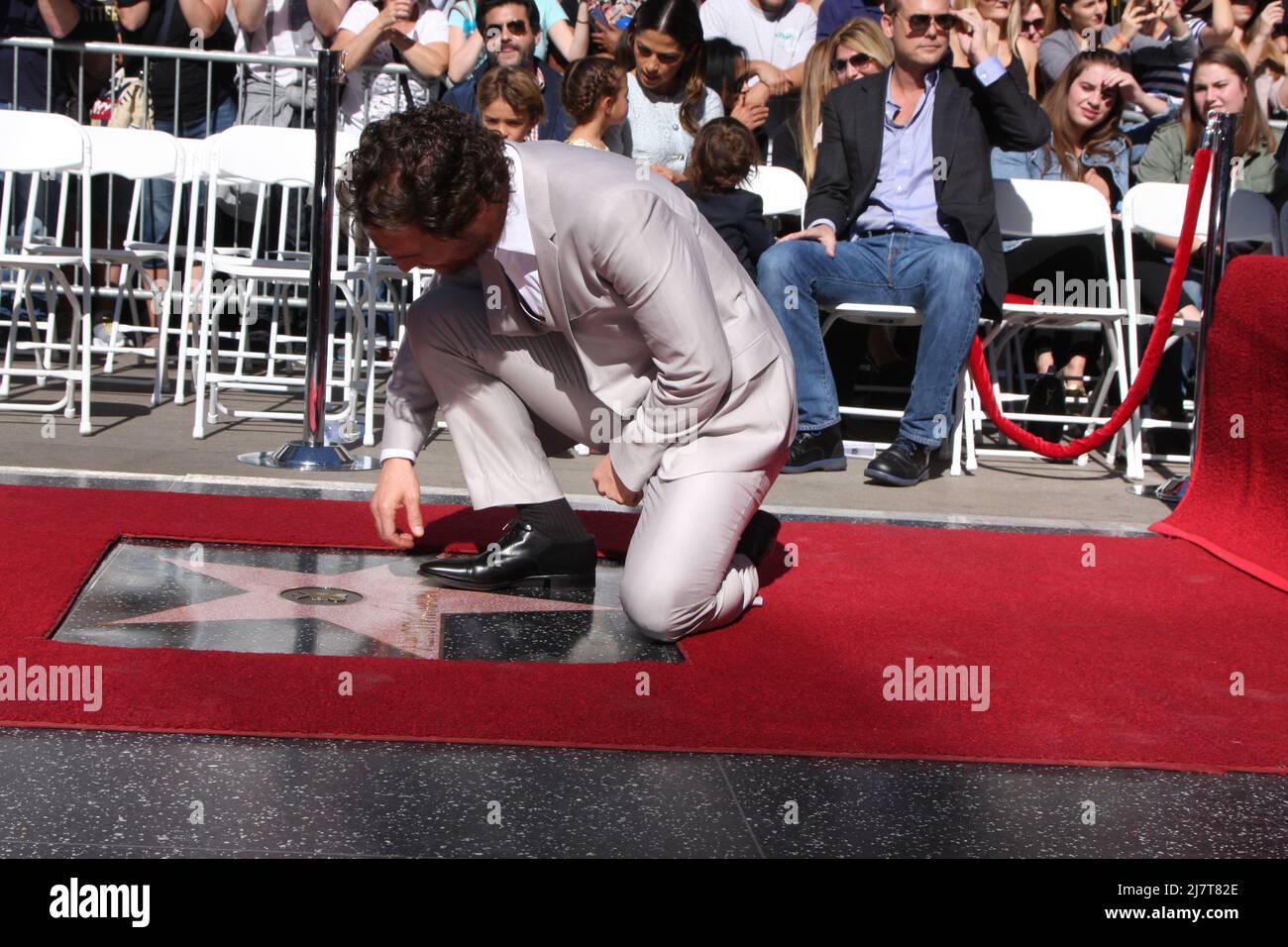 LOS ANGELES - NOV 17:  Matthew McConaughey at the Matthew McConaughey Hollywood Walk of Fame Star Ceremony at the Hollywood & Highland on November 17, 2014 in Los Angeles, CA Stock Photo