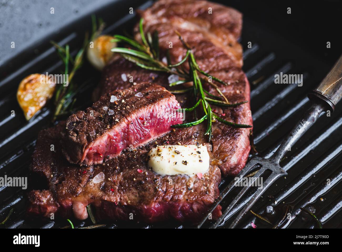 beef steak with rosemary Stock Photo Alamy