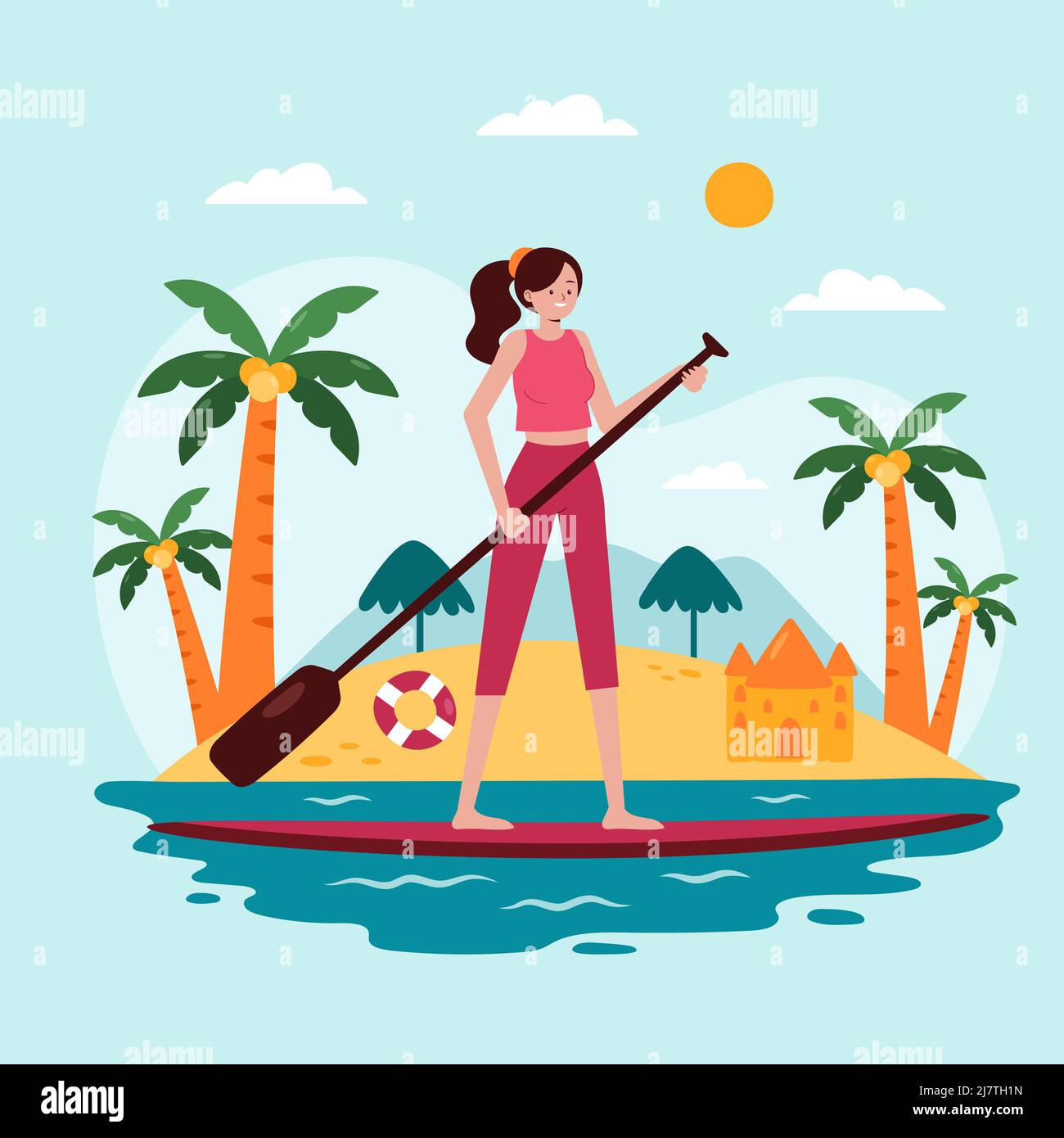 Stand up paddleboard Stock Vector Images - Alamy
