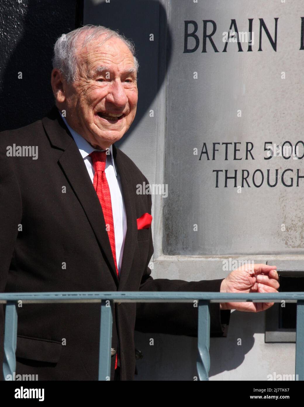 LOS ANGELES - OCT 23:  Mel Brooks at the Mel Brooks Street Dedication and Young Frankenstein Mural Presentation at the 20th Century Fox Lot on October 23, 2014 in Century City, CA Stock Photo