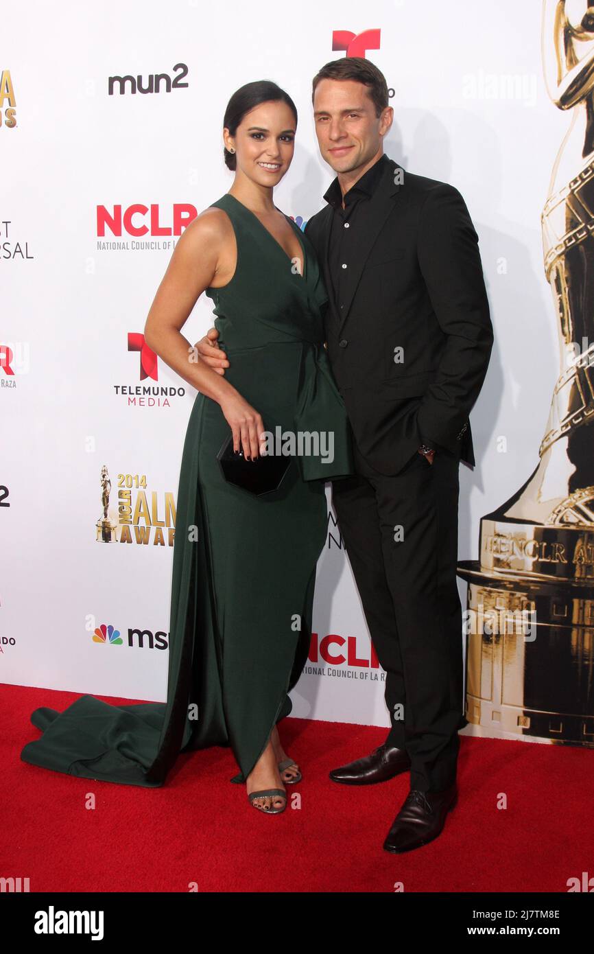 LOS ANGELES - OCT 10:  Melissa Fumero, David Fumero at the 2014 NCLR ALMA Awards Arrivals at Civic Auditorium on October 10, 2014 in Pasadena, CA Stock Photo