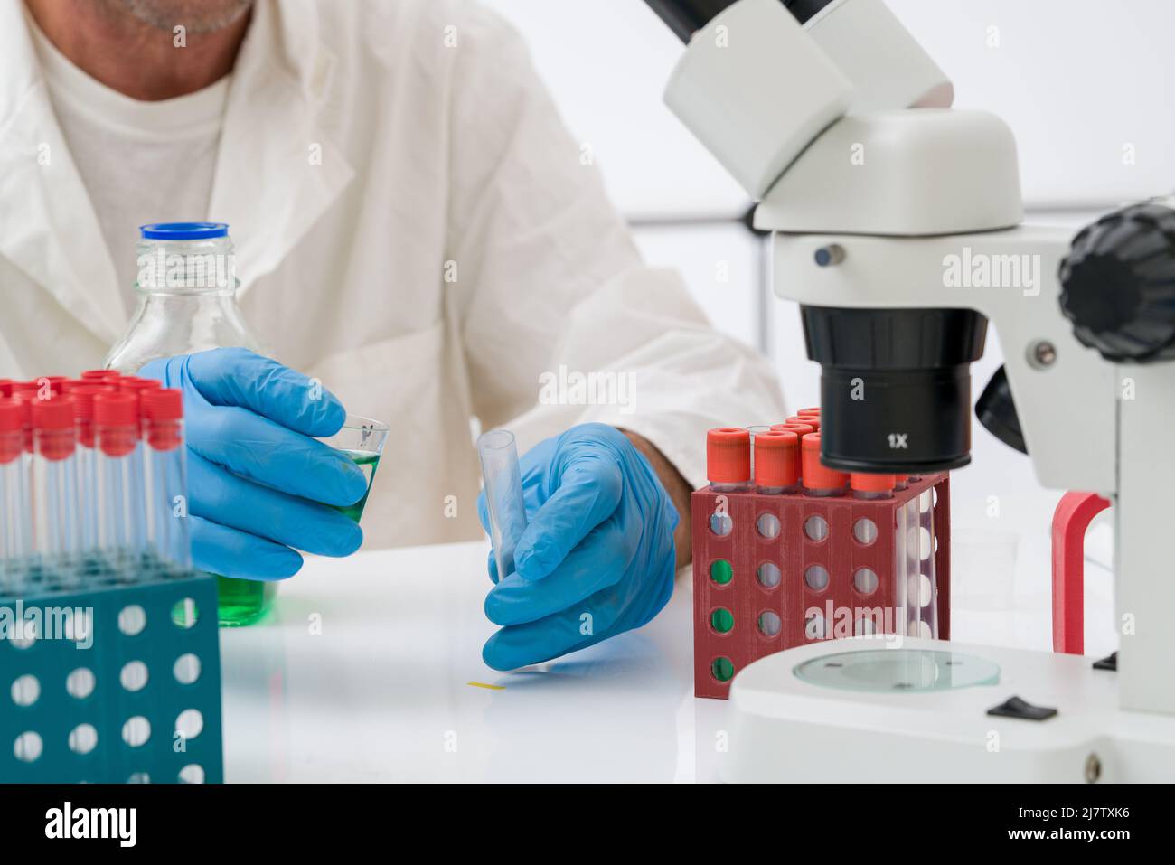 Scientific experiment in the laboratory of biological chemistry