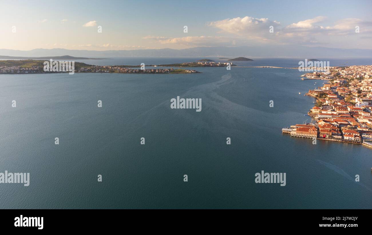 Balikesir Ayvalik and Cunda island aerial view. Stock Photo