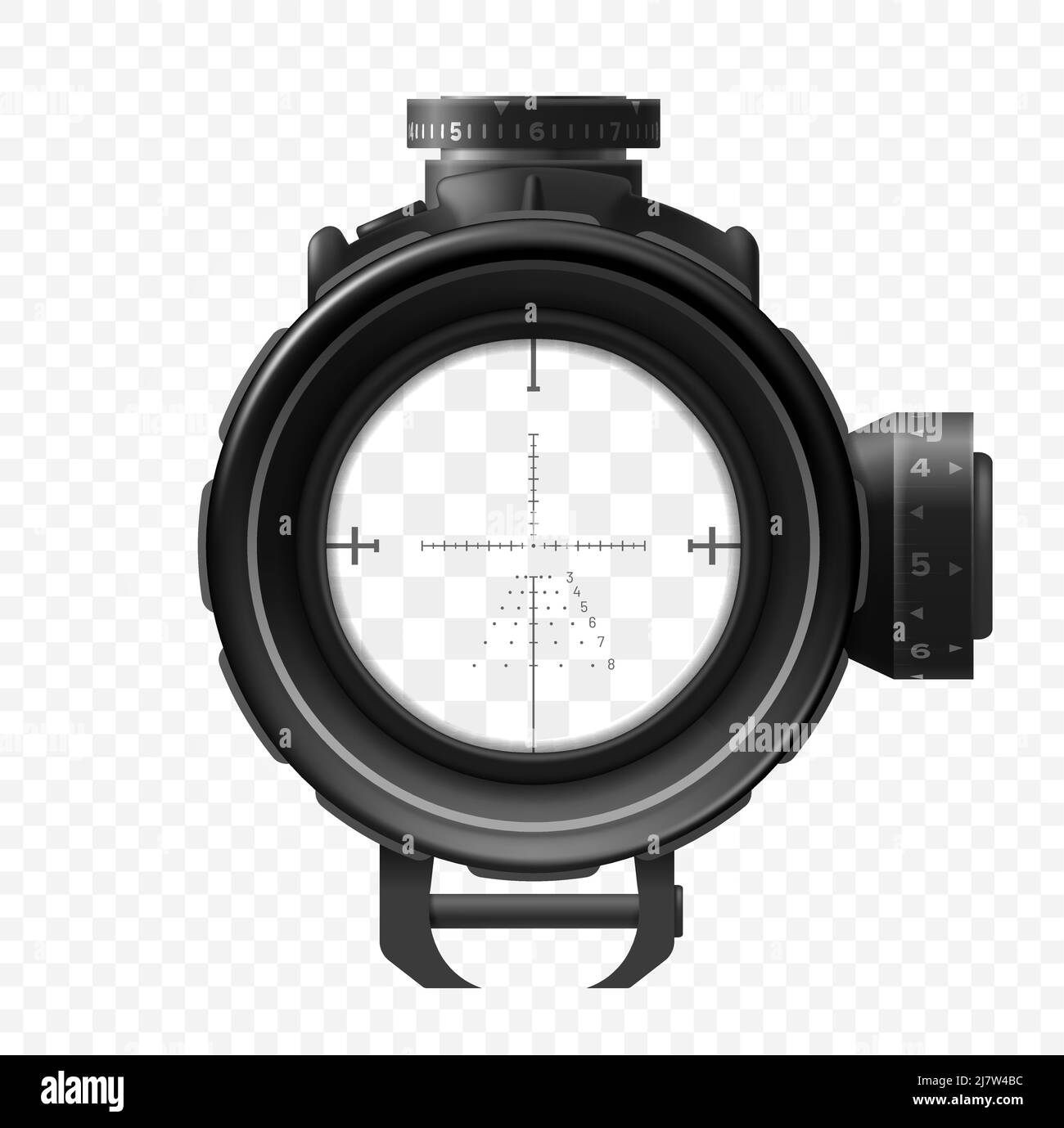 Sniper scope. Sight view target, isolated vector crosshair of gun