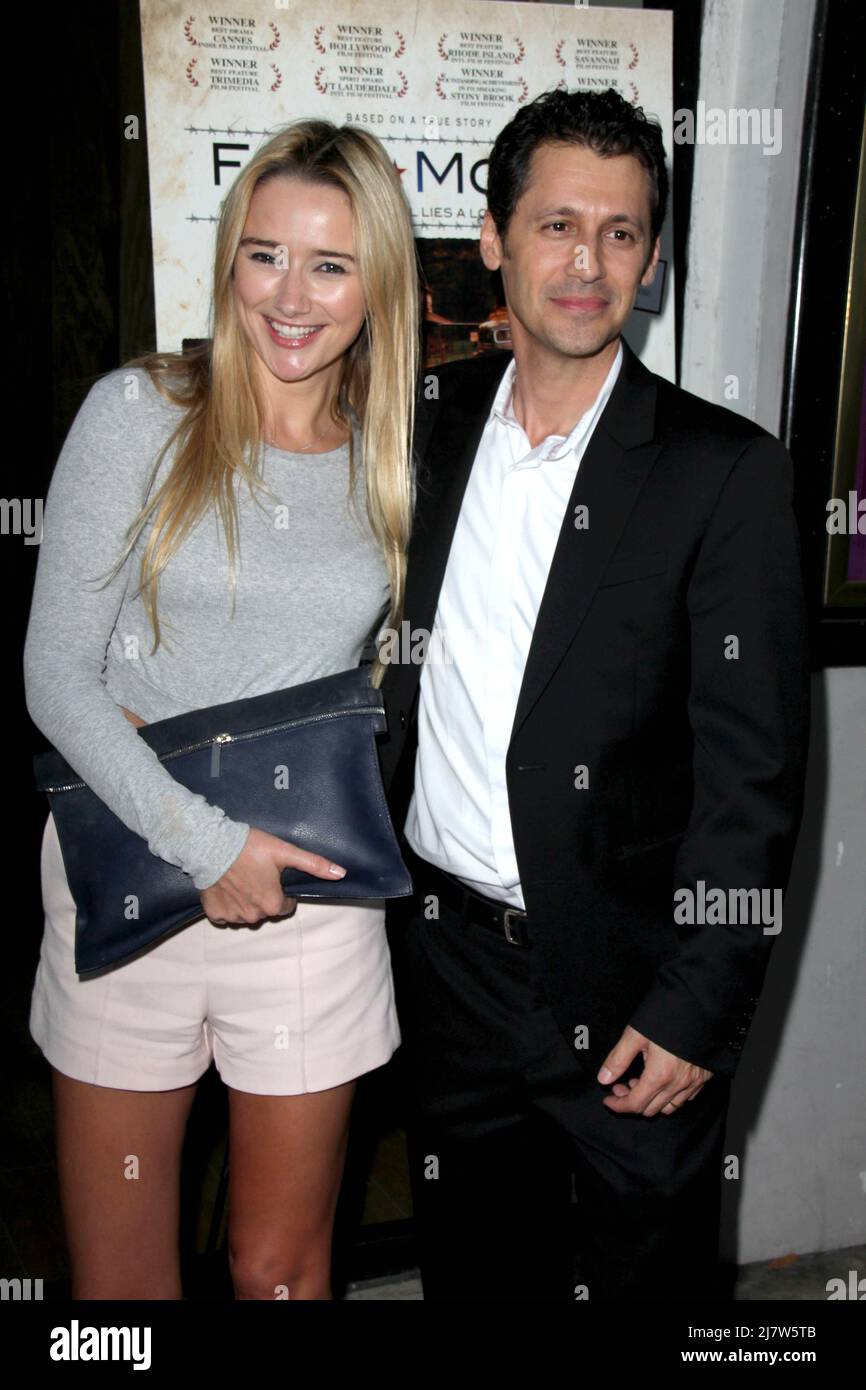 LOS ANGELES - AUG 15:  Amy Shiels, Andy Hirsch at the 'Fort McCoy' Premiere at Music Hall Theater on August 15, 2014 in Beverly Hills, CA Stock Photo