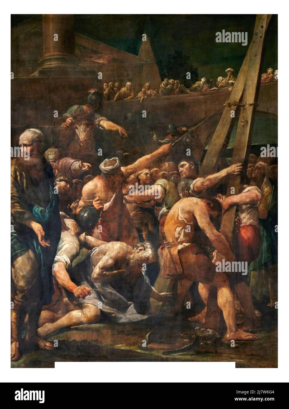 S.Andrea condotto al martirio adora la croce  - olio su tela - Giuseppe Maria Crespi - 1728 - S.Paolo d’Argon (Bg) ,Italia,chiesa della Conversione di Stock Photo