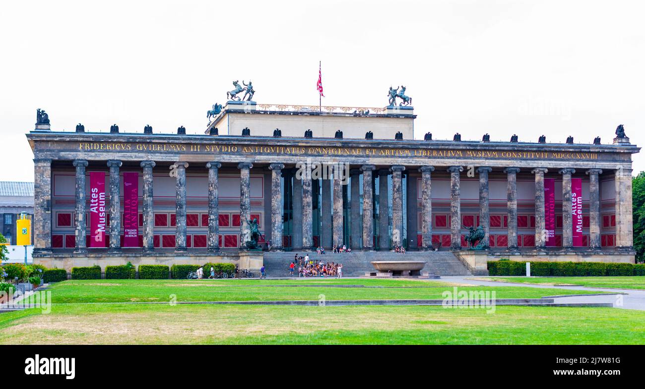 Berlin, Germany - July 14, 2010 : Altes Museum, landmark neoclassical building on Museum Island in the capital city of Germany. Stock Photo