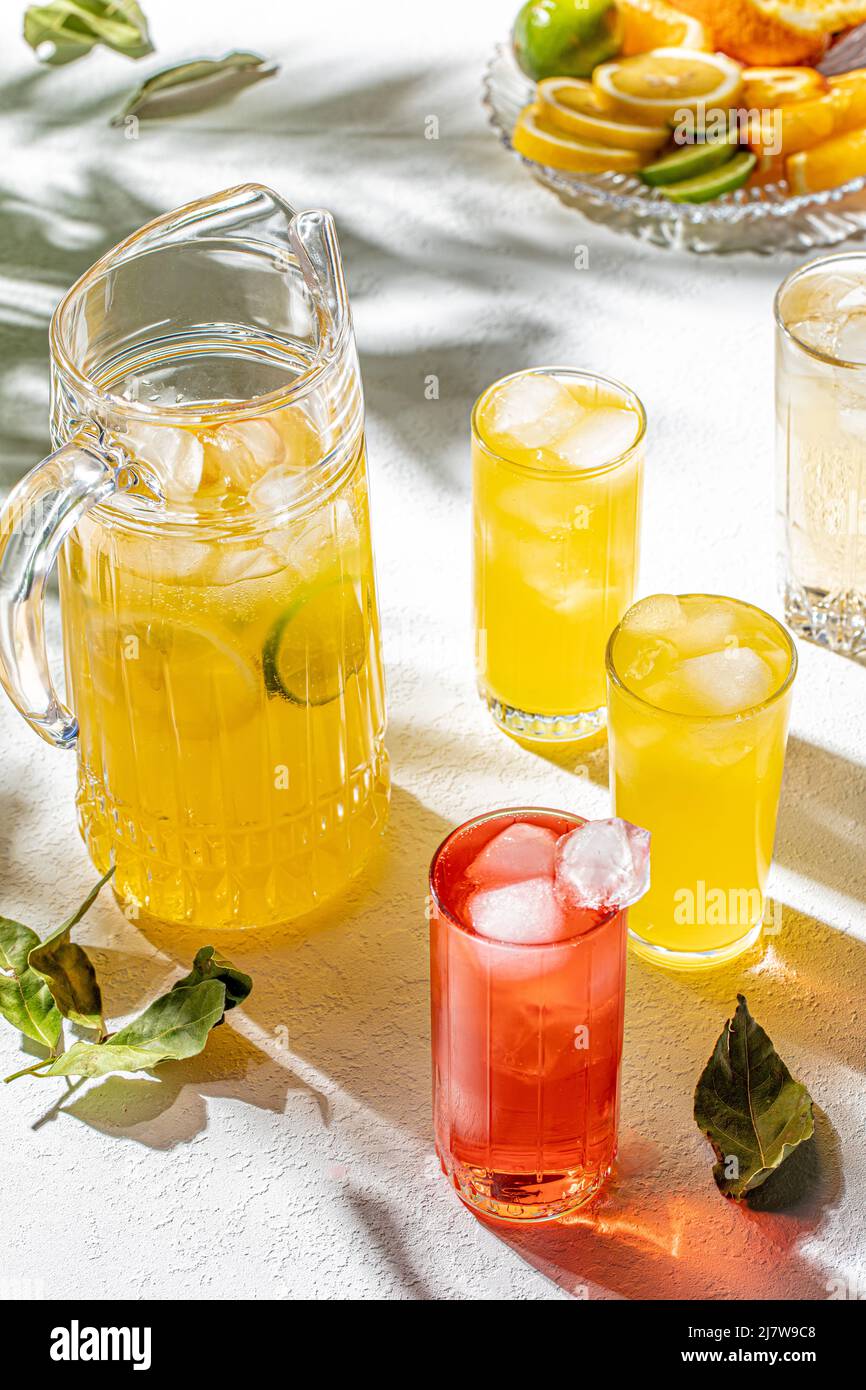 Fresh juice. Summer cocktail, vitamin drinks Stock Photo Alamy