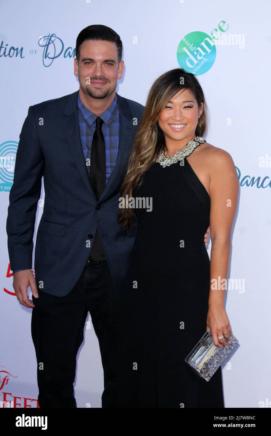 LOS ANGELES - JUL 19:  Mark Salling, Jenna Ushkowitz at the 4th Annual Celebration of Dance Gala at Dorothy Chandler Pavilion on July 19, 2014 in Los Angeles, CA Stock Photo