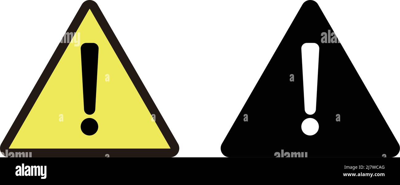Exclamation icon set. Attention and warning. Editable vector Stock