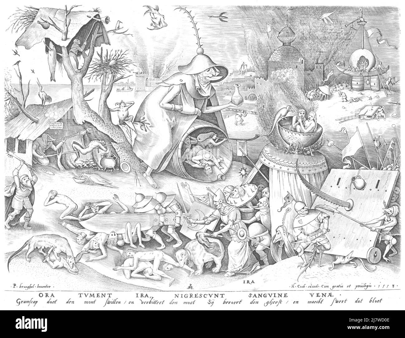 Pieter van der Heyden after Pieter Bruegel the Elder - The Seven Deadly Sins - Anger - 1558 Stock Photo