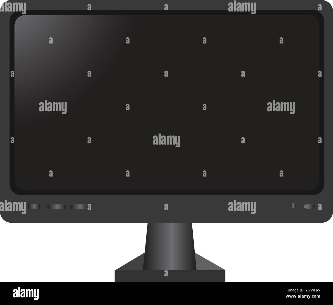 LCD monitor isolated on a black screen and white background Stock ...