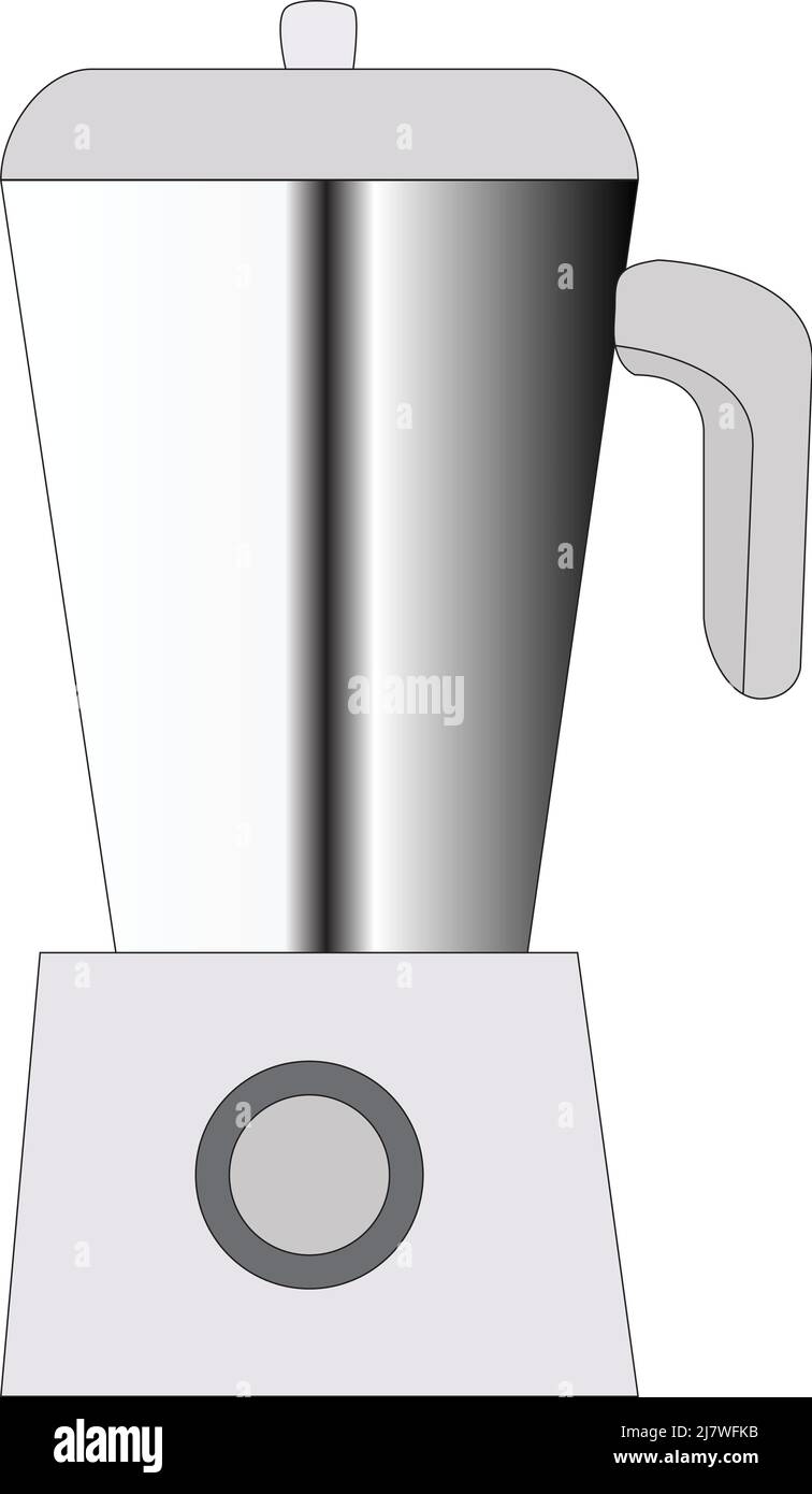 illustration of an electric mixer silver color on a white background