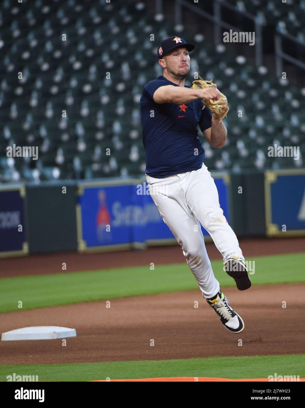 Houston, United States. 06th May, 2022. Houston Astros third baseman Alex  Bregman (2) taking infield practice before the MLB game between the Houston  Astros and the Detroit Tigers on Thursday, May 6