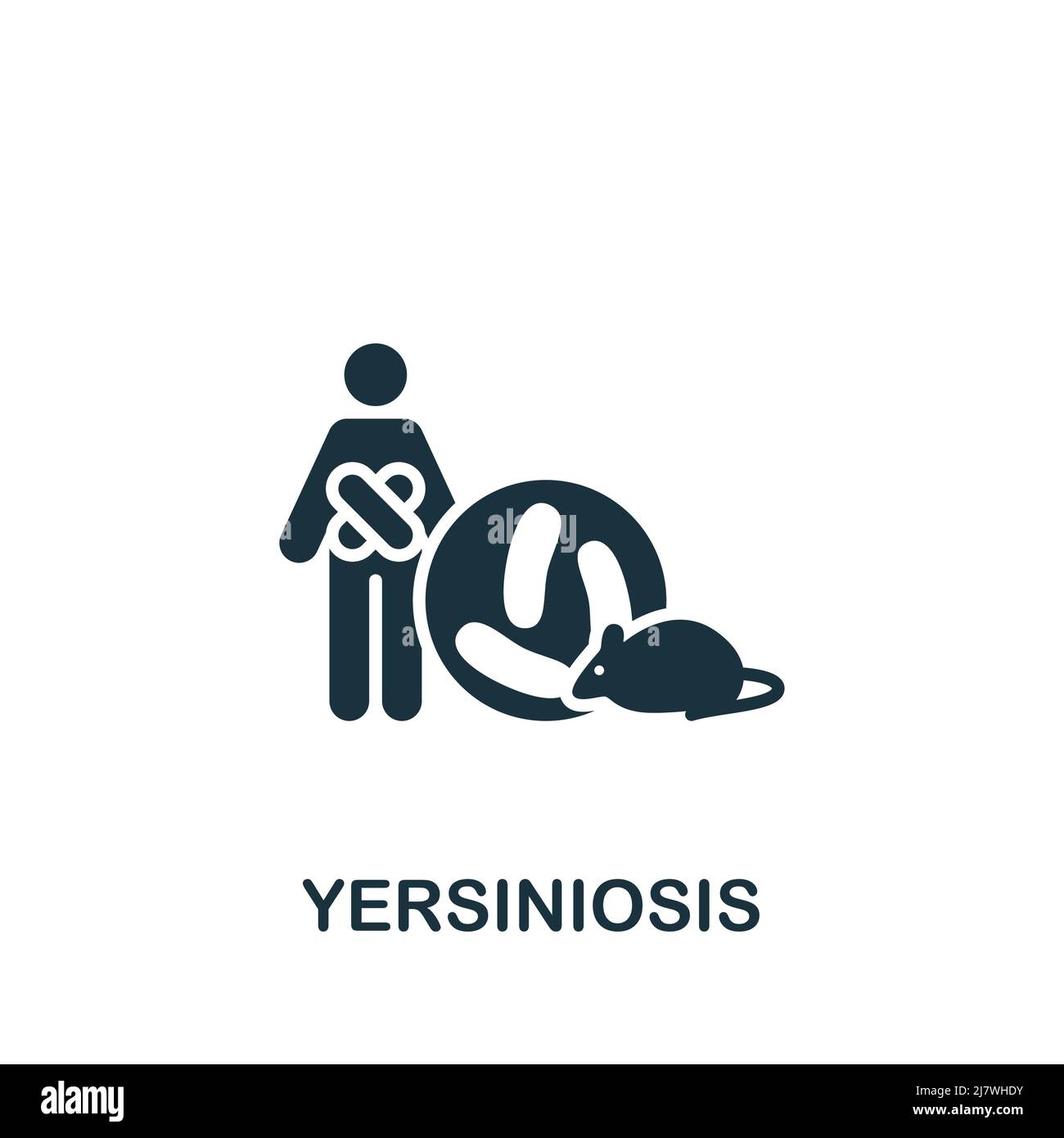 Yersiniosis icon. Monochrome simple Deseases icon for templates, web design and infographics Stock Vector