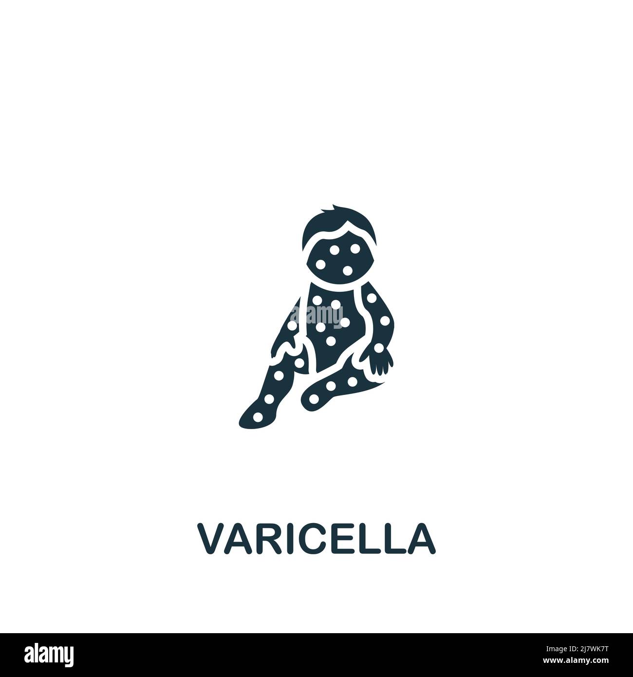 Varicella icon. Monochrome simple Deseases icon for templates, web design and infographics Stock Vector