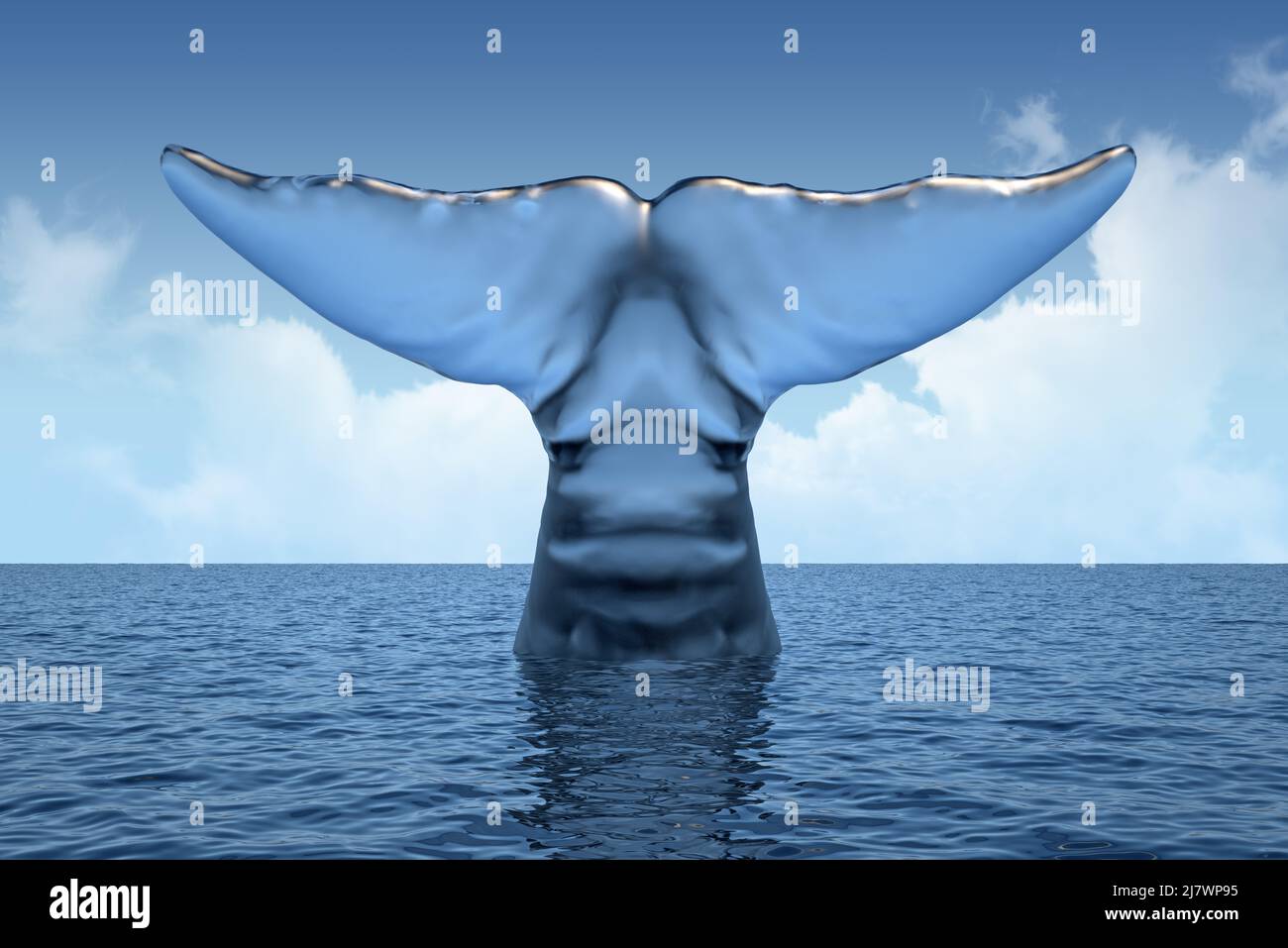 ice whale tail out of the water. 3d rendering Stock Photo - Alamy