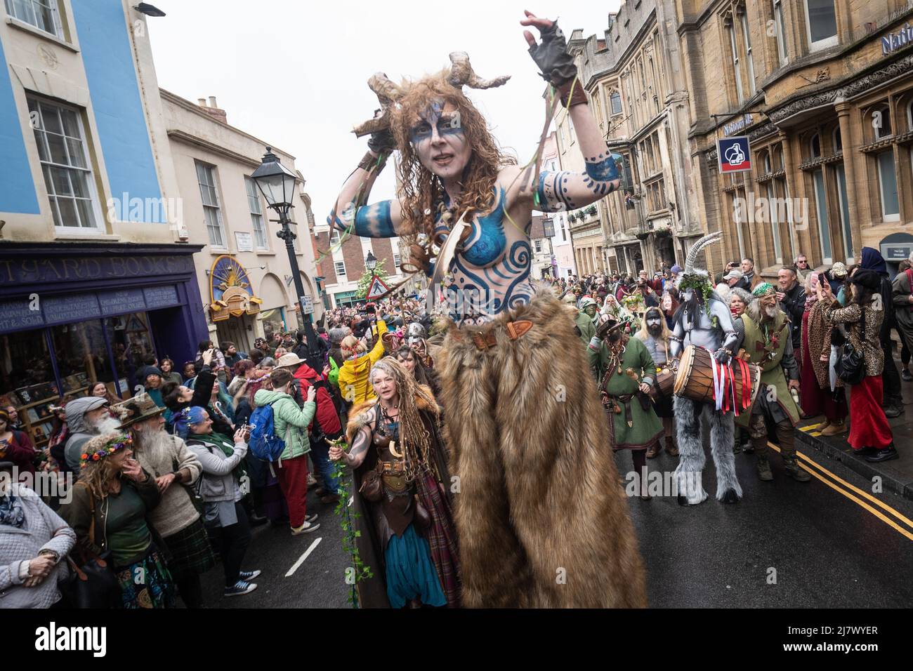 Glastonbury, Somerset, UK. 1st May 2022. Beltane Celebrations at