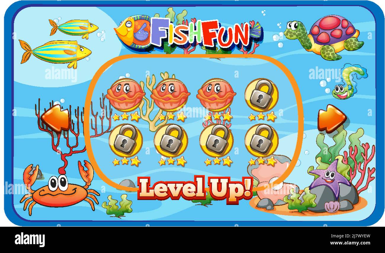 Game background template with underwater theme illustration Stock ...