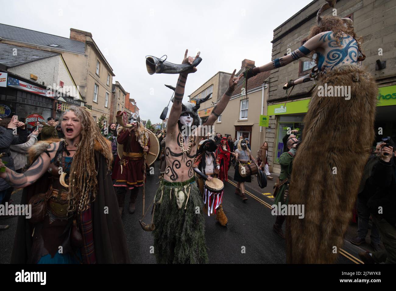 Glastonbury, Somerset, UK. 1st May 2022. Beltane Celebrations at Glastonbury are a modern interpretation of the ancient Celtic pagan fertility rite Stock Photo