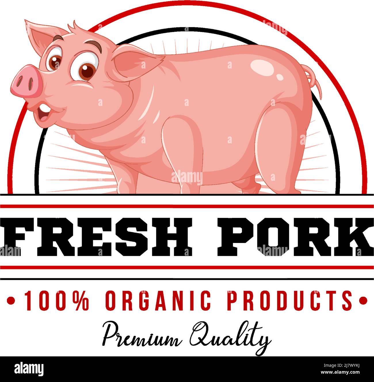 Pig cartoon character logo for pork products illustration Stock Vector ...