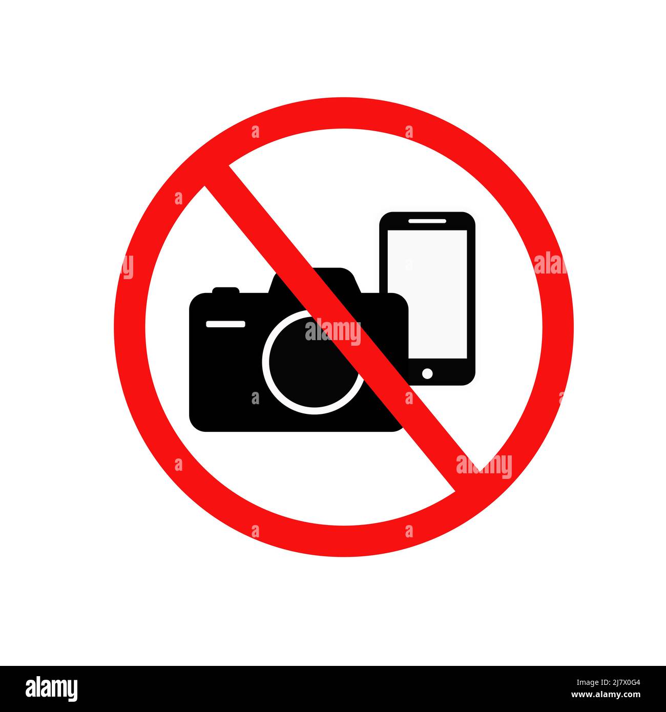 No Taking Pictures or No Recording Sign Stock Vector