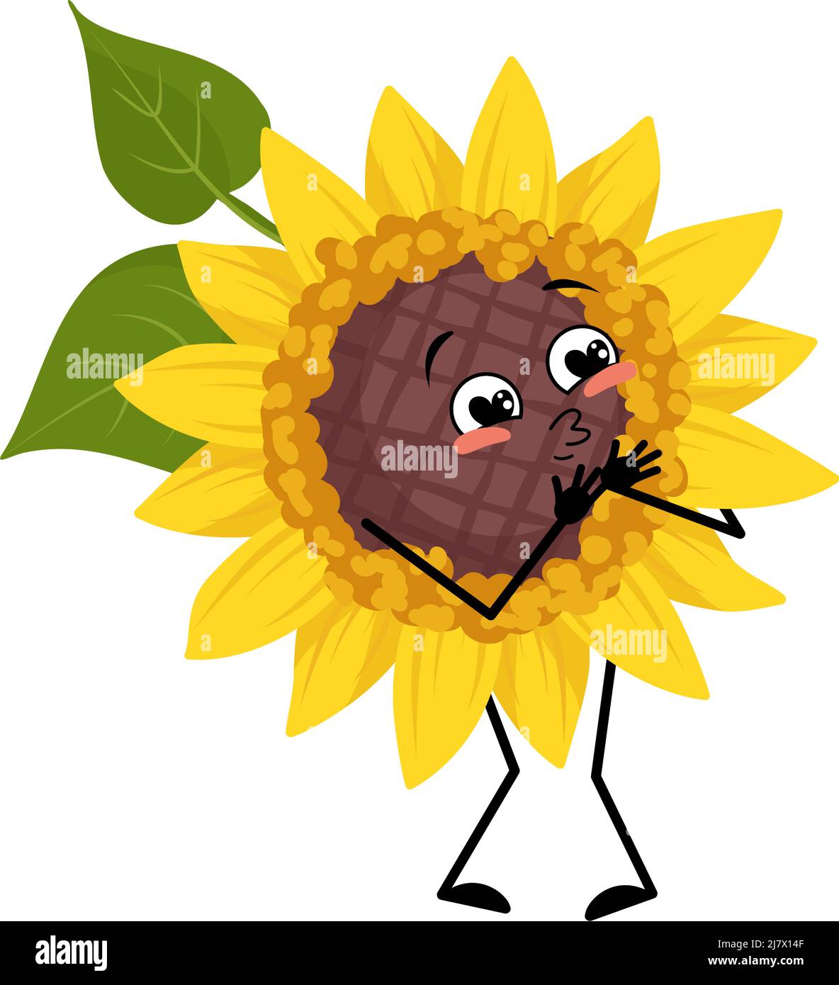 Cartoon illustration sunflower in love hi-res stock photography and images  - Alamy