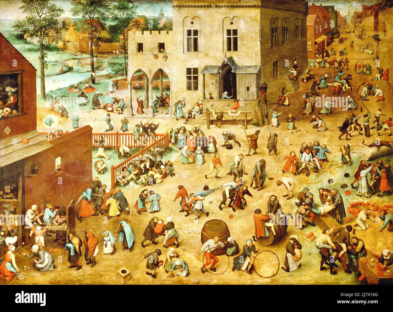 Reproduções De Pinturas Jogos de Crianças, 1560 por Pieter Bruegel The  Elder (1525-1569, Belgium)