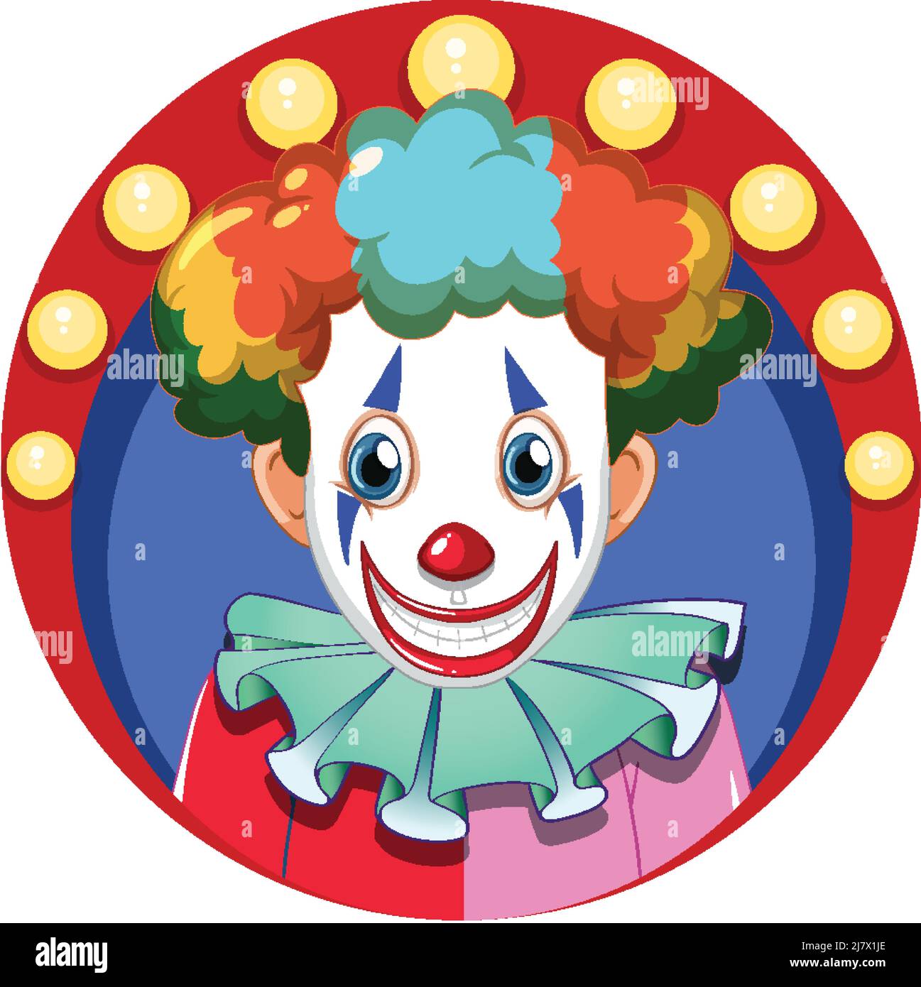 Cartoon clown with red nose illustration Stock Vector Image & Art - Alamy