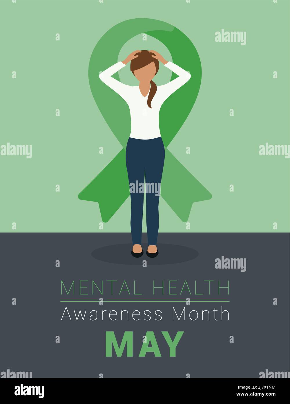 national mental health awareness month may woman Stock Vector Image