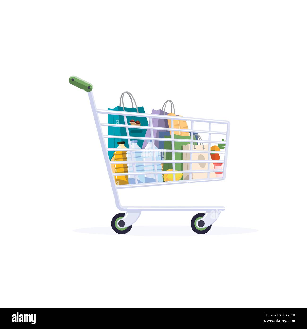 Empty shopping cart flat hi-res stock photography and images - Alamy