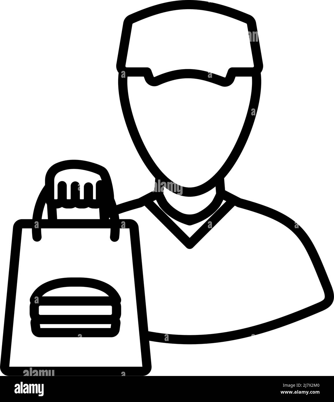 Food Delivery Icon. Bold outline design with editable stroke width ...