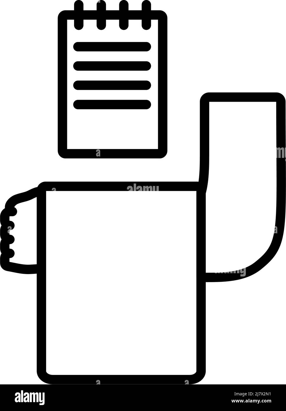 Waiter Take Oder Icon. Bold outline design with editable stroke width. Vector Illustration. Stock Vector