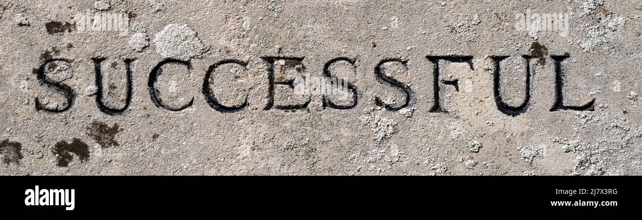The word SUCCESSFUL on a gravestone Stock Photo