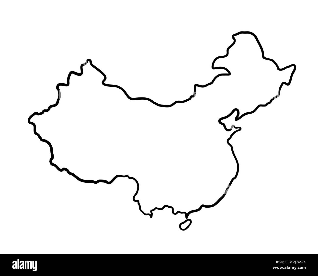 Hand drawn map of china hi-res stock photography and images - Alamy