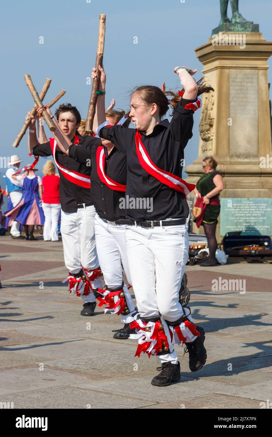 Traditional and Morris Dancing  at the Whitby Folk Week Stock Photo