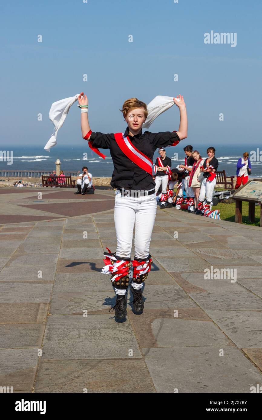 Traditional and Morris Dancing  at the Whitby Folk Week Stock Photo