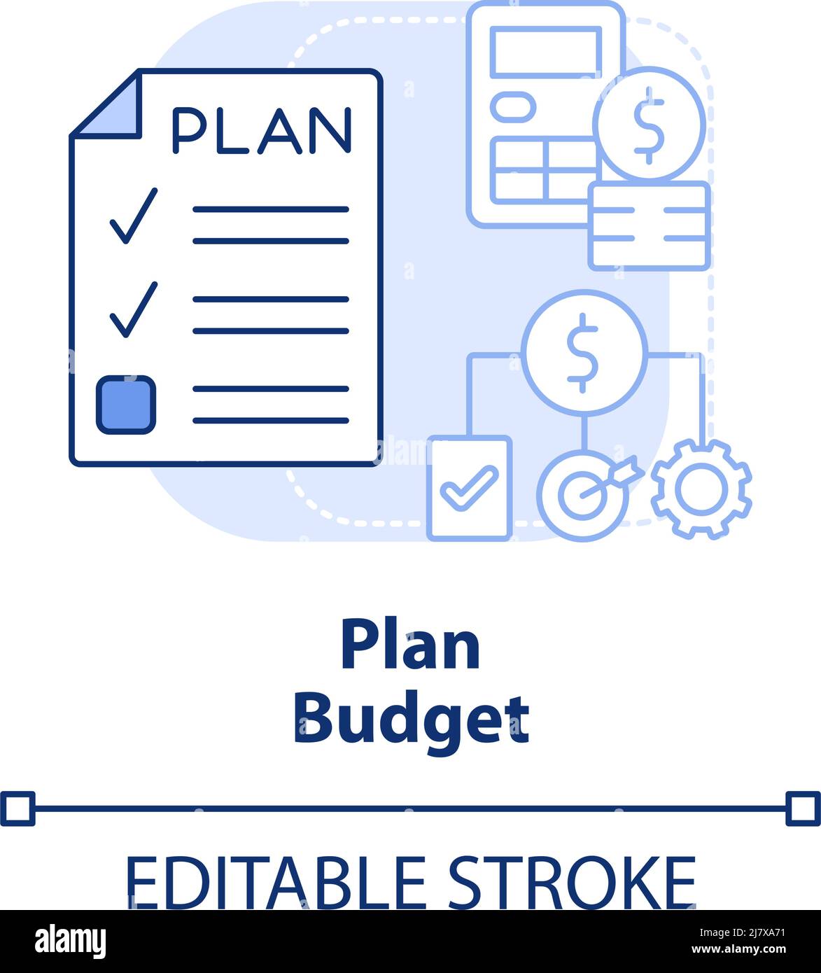 Plan budget light blue concept icon Stock Vector Image & Art - Alamy