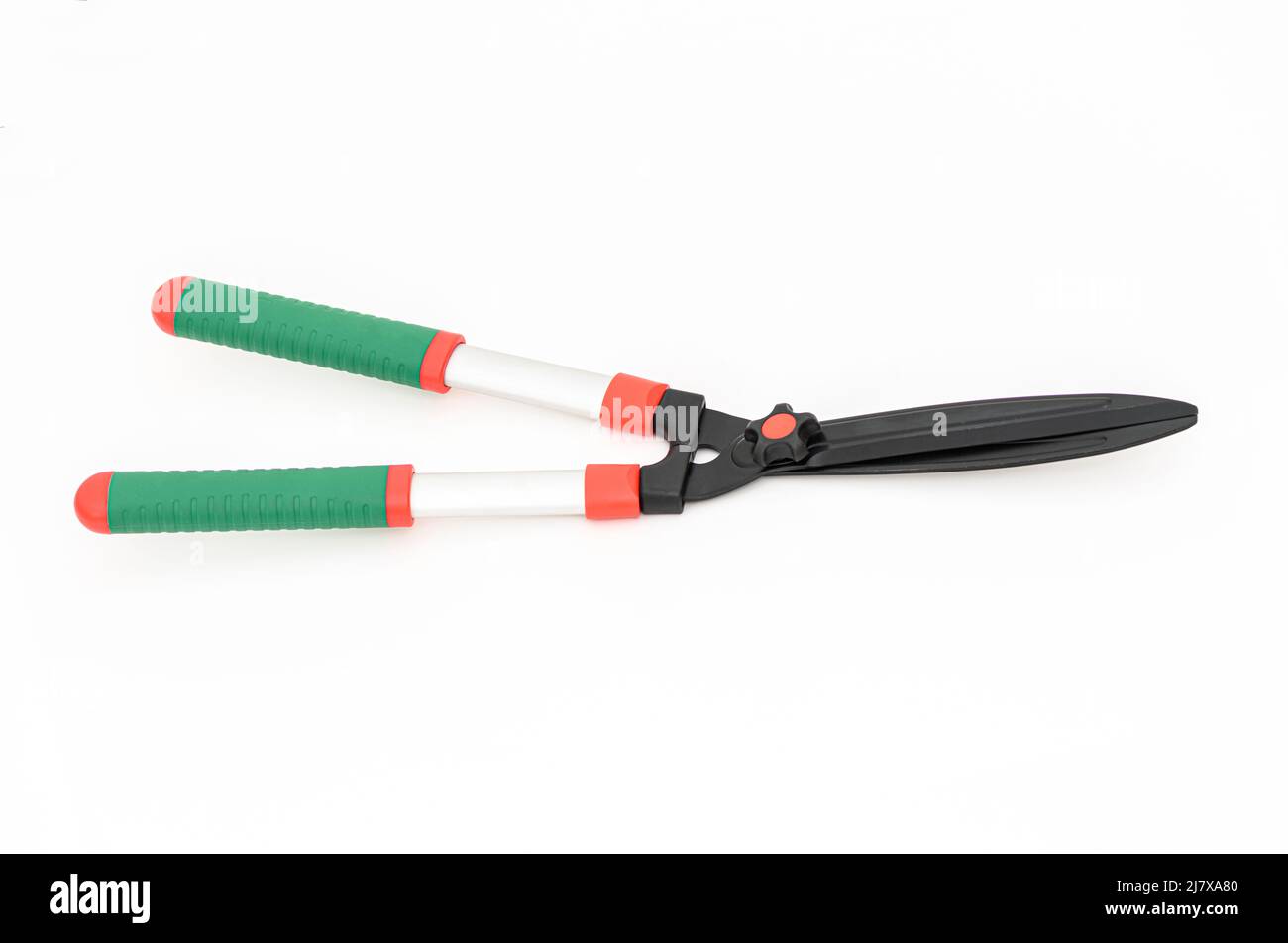 Hand shears for cutting grass isolated on the white background Stock