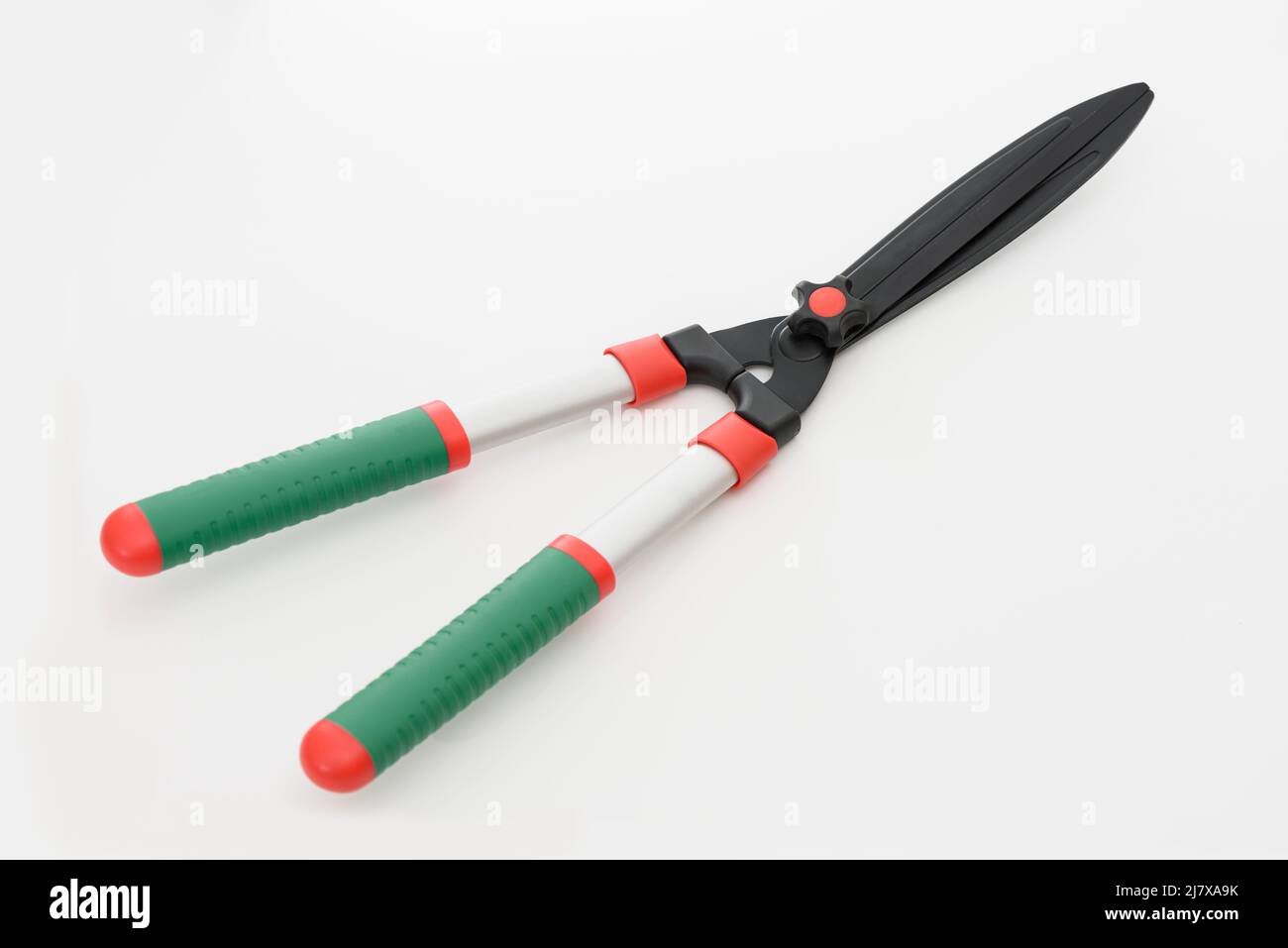 Hand shears for cutting grass isolated on the white background Stock