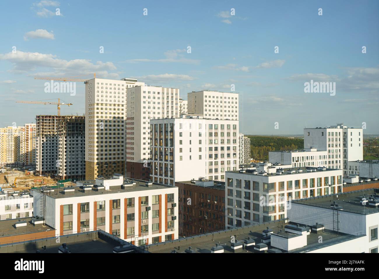 Modern apartment buildings economy and comfort class in Russia. Multi