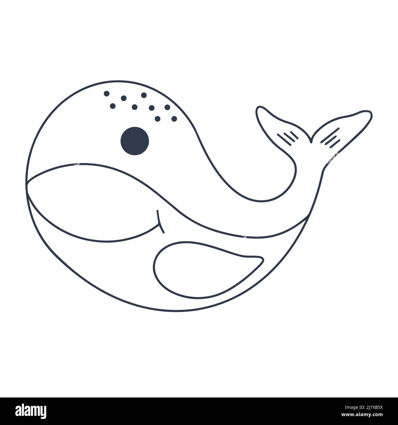 Sea whale baby character vector illustration Stock Vector Image &amp; Art ...